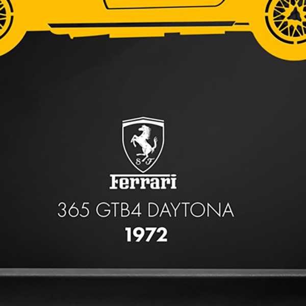 Cadre mural ERIC HARDY 50x50cm FERRARI 365 GTB4 DAYTONA acier et bois