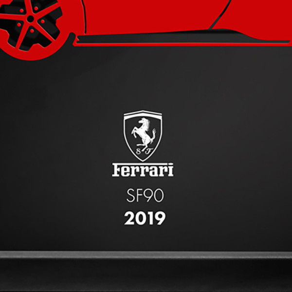 Cadre mural ERIC HARDY 50x50cm FERRARI SF 90 acier et bois