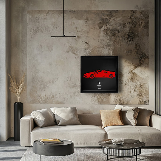 Cadre mural ERIC HARDY 50x50cm FERRARI SF 90 acier et bois