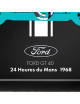 Cadre mural ERIC HARDY 50x50cm FORD GT40 acier et bois