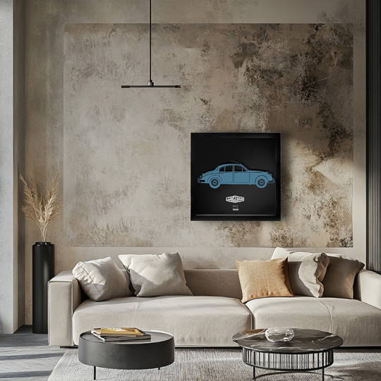 Cadre mural ERIC HARDY 50x50cm JAGUAR MK2 acier et bois