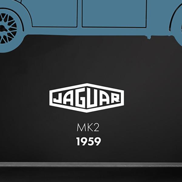 Cadre mural ERIC HARDY 50x50cm JAGUAR MK2 acier et bois