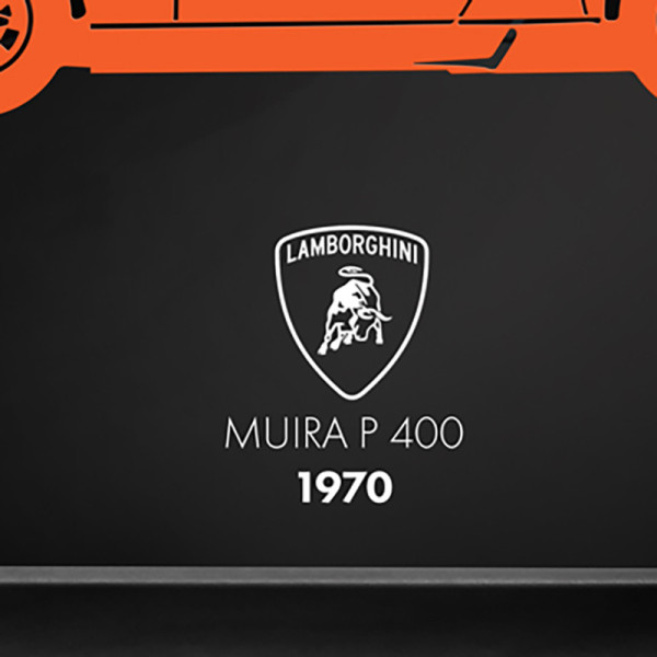 Cadre mural ERIC HARDY 50x50cm LAMBORGHINI P400 acier et bois