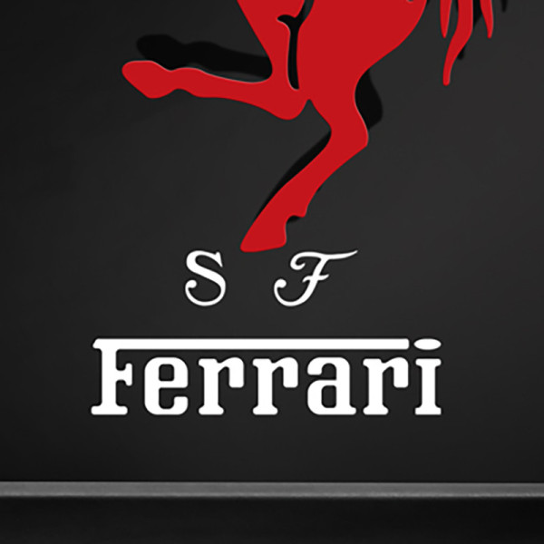 Cadre mural ERIC HARDY 50x50cm LOGO FERRARI acier et bois