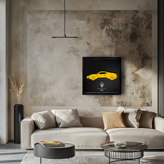 Cadre mural ERIC HARDY 50x50cm MASERATI MC20 acier et bois