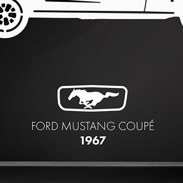 Cadre mural ERIC HARDY 50x50cm MUSTANG COUPE acier et bois