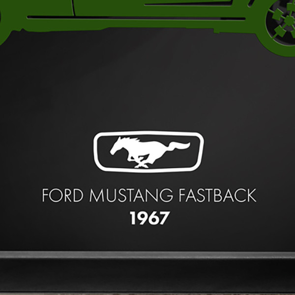 Cadre mural ERIC HARDY 50x50cm MUSTANG FASTBACK acier et bois