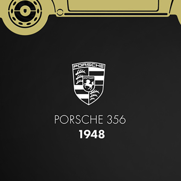 Cadre mural ERIC HARDY 50x50cm PORSCHE 356 acier et bois