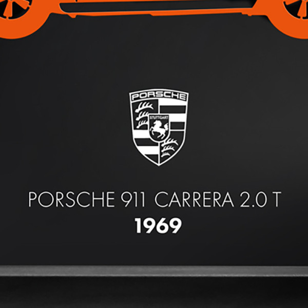 Cadre mural ERIC HARDY 50x50cm PORSCHE 911 T acier et bois