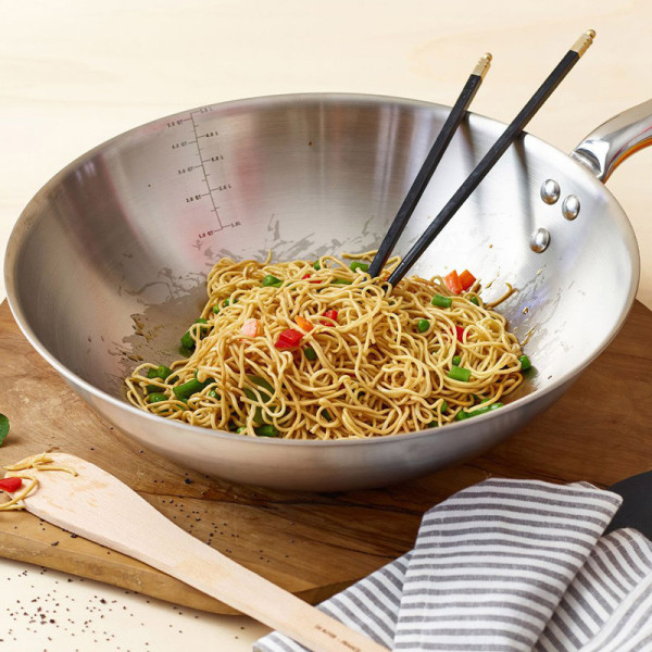 Wok DE BUYER Alchimy 28cm en inox