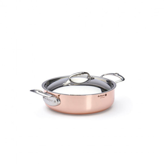 Sautoir DE BUYER Inocuivre cuivre-inox avec couvercle - 3 tailles