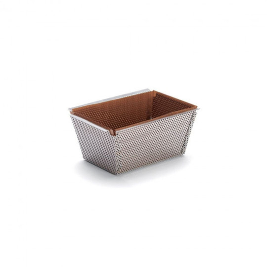 Moule à cake DE BUYER à fond démontable en inox perforé 15cm