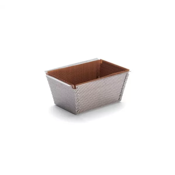 Moule à cake DE BUYER à fond démontable en inox perforé 15cm
