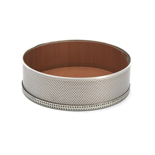Moule rond DE BUYER à fond démontable en inox perforé 20cm