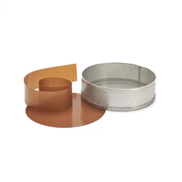 Moule rond DE BUYER à fond démontable en inox perforé 20cm