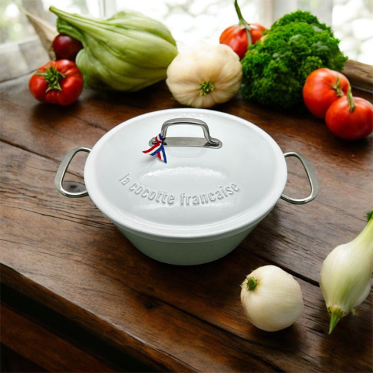 Cocotte en fonte LA COCOTTE FRANCAISE 26cm Blanc neige des massifs pyrénéens
