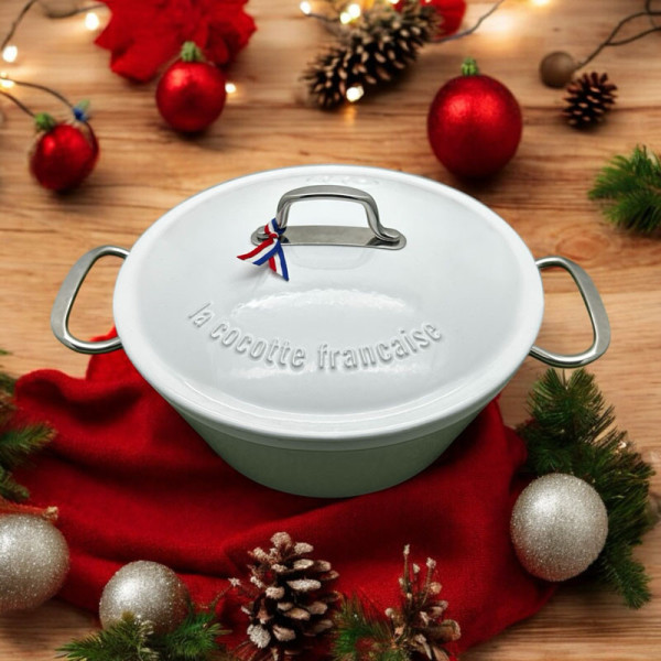 Cocotte en fonte LA COCOTTE FRANCAISE 26cm Blanc neige des massifs pyrénéens