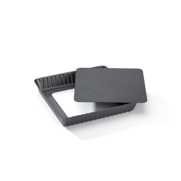 Moule à tarte carré DE BUYER fond amovible en acier antiadhésif - 2 tailles