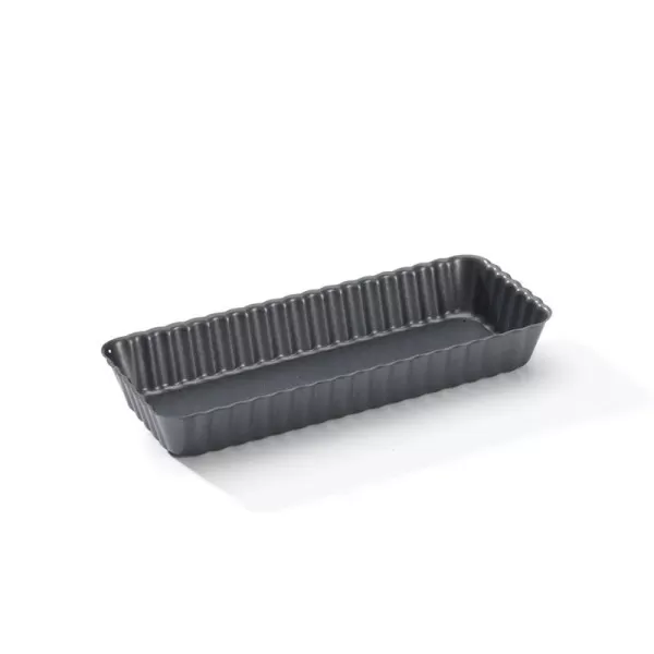 Moule à tarte rectangulaire DE BUYER fond amovible en acier antiadhésif - 2 tailles