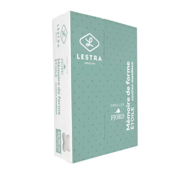 Oreiller LESTRA Fjord mémoire de forme Etoile 54x45cm