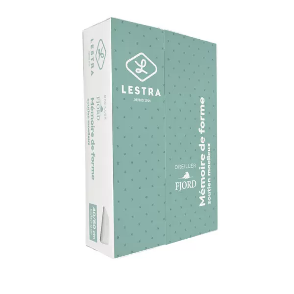 Oreiller LESTRA Fjord mémoire de forme Moelleux 40x60cm