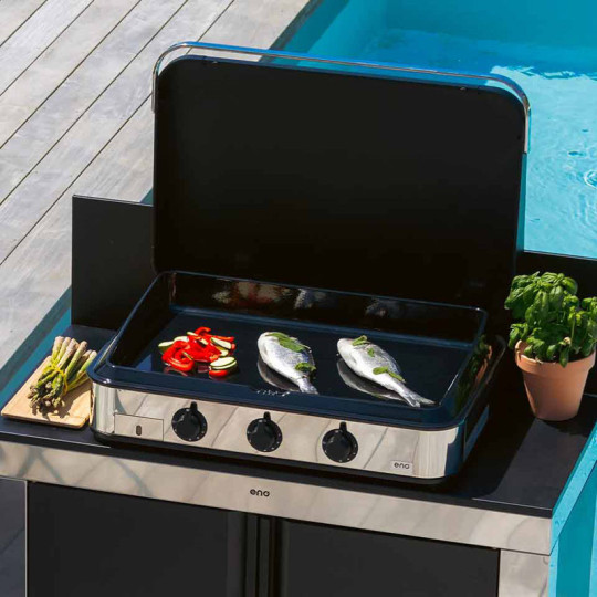 Plancha gaz ENO Enosign 80cm 3 brûleurs - 2 coloris