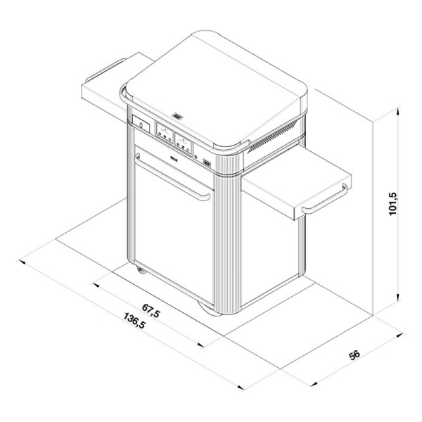 Combo Plancha électrique chariot ENO Enosign 65cm inox