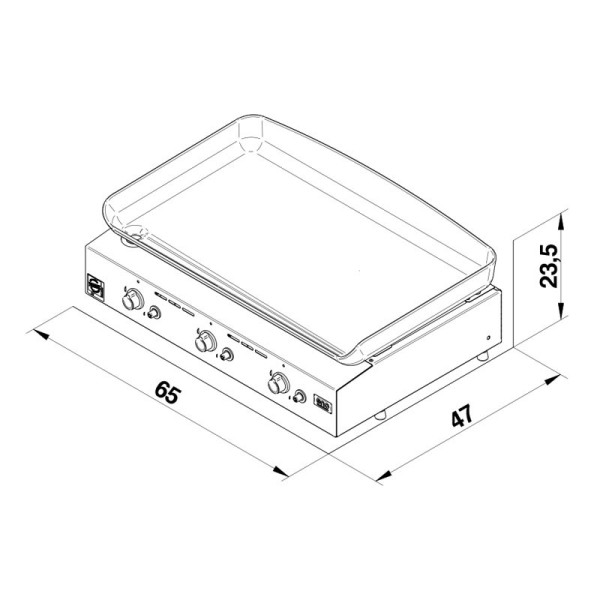 Plancha gaz ENO Initial 65cm 3 brûleurs inox