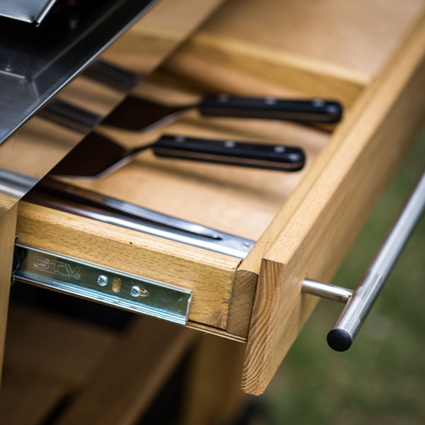 Chariot Mobilot pour plancha ENO bois et inox