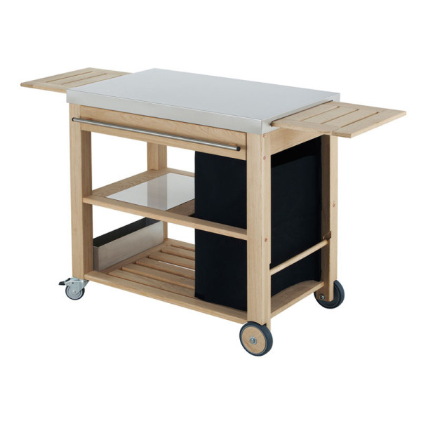 Chariot Mobilot pour plancha ENO bois et inox