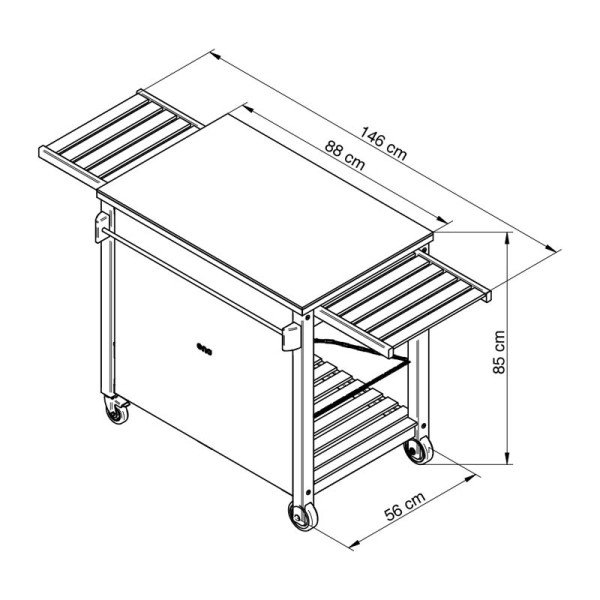 Chariot Emile pour plancha ENO bois et HPL