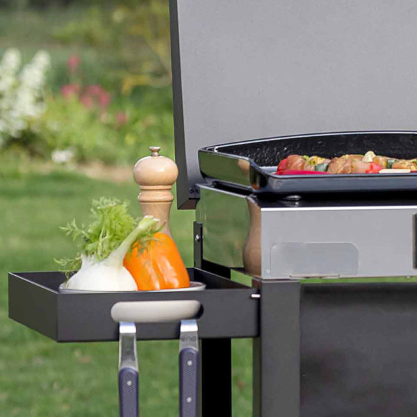 Combo plancha électrique chariot ENO Initial 50cm inox noir