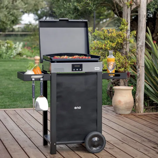 Combo plancha électrique chariot ENO Initial 50cm inox noir