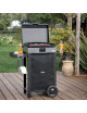 Combo plancha électrique chariot ENO Initial 50cm inox noir