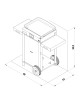 Combo plancha électrique chariot ENO Initial 50cm inox noir