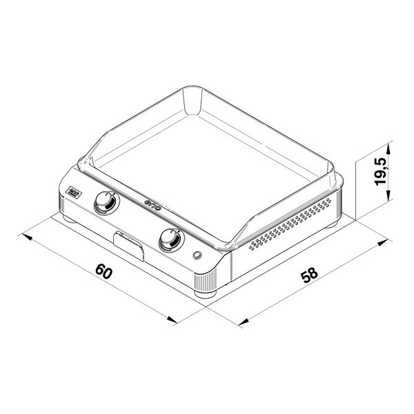 Plancha gaz ENO Fusion 60cm 2 brûleurs - 2 coloris
