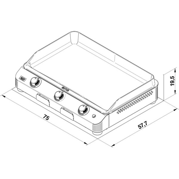Plancha gaz ENO Fusion 75cm 3 brûleurs - 2 coloris