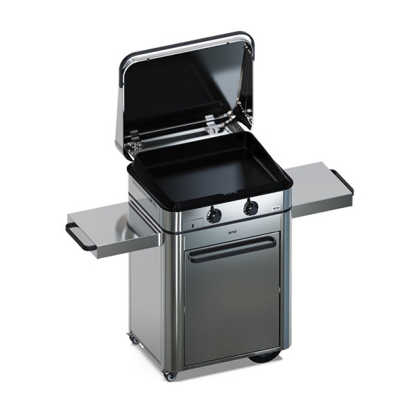 Combo plancha gaz chariot ENO Enosign 65cm 2 brûleurs - 3 coloris