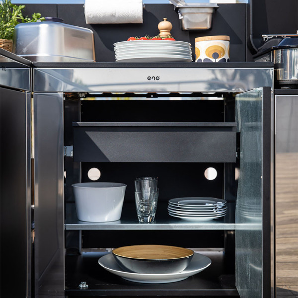 Tiroir noir ENO Modulo pour cuisine d'extérieur