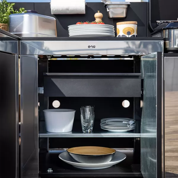 Tiroir noir ENO Modulo pour cuisine d'extérieur