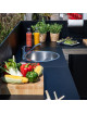 Crédence latérale noire ENO Modulo Félix pour cuisine d'extérieur