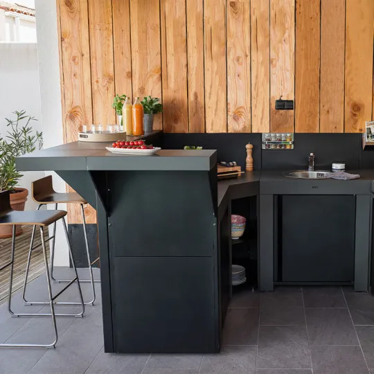 Habillage pour comptoir ENO Modulo Félix 60cm Noir cuisine d'extérieur