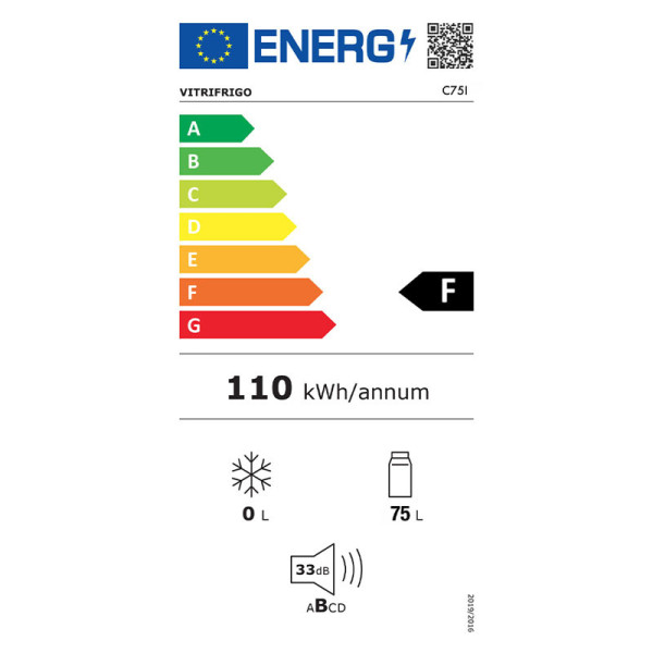 Réfrigérateur Frigo ENO 75L pour plan de travail Modulo cuisine d'extérieur
