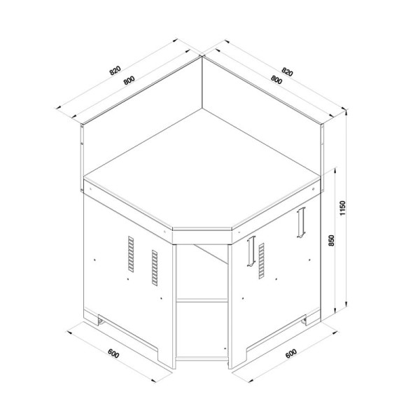 Module ENO d'angle 80cm cuisine d'extérieur - 2 coloris