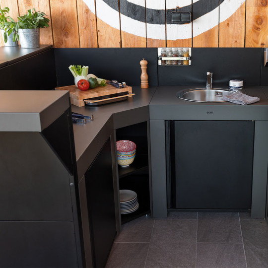 Module ENO d'angle 80cm cuisine d'extérieur - 2 coloris