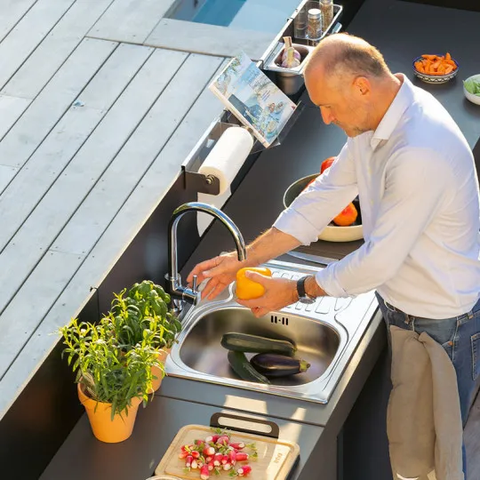 Module évier avec égouttoir ENO 80cm cuisine d'extérieur - 2 coloris
