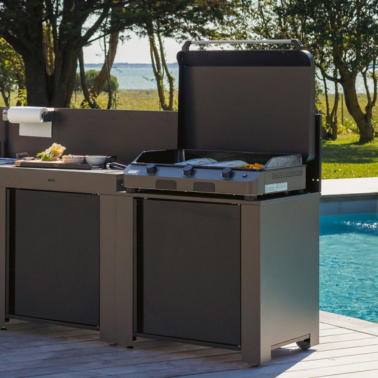 Module Plancha ENO 80cm cuisine d'extérieur - 2 coloris