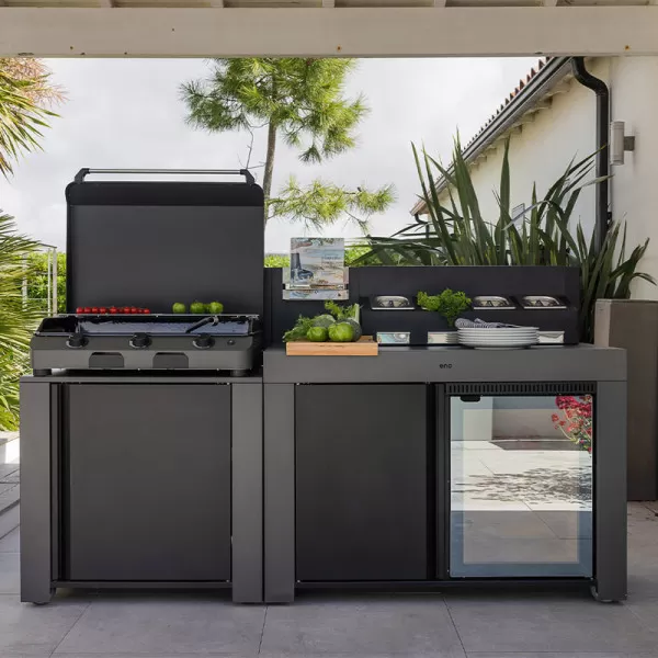 Meuble plancha ENO Félix 120cm cuisine d'extérieur - 2 coloris