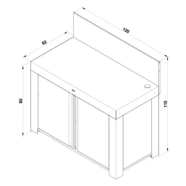 Meuble plancha ENO Félix 120cm cuisine d'extérieur - 2 coloris