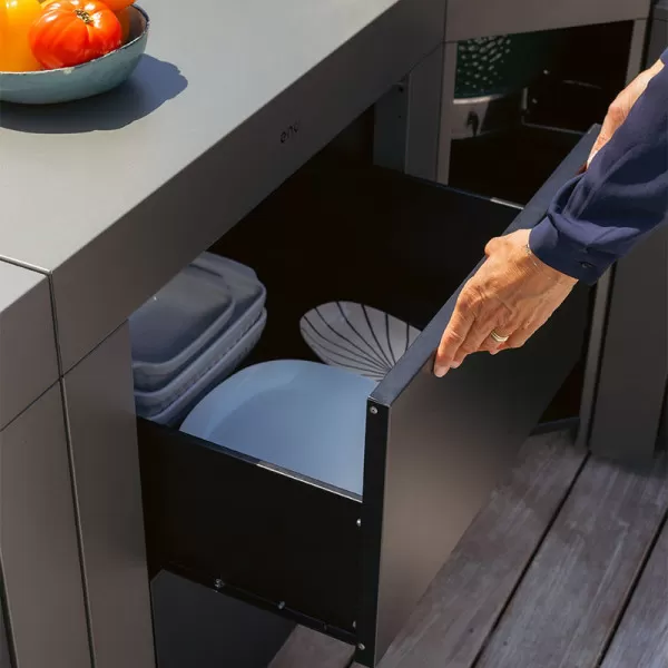 Plan de travail ENO Modulo 2 tiroirs cuisine d'extérieur - 2 coloris
